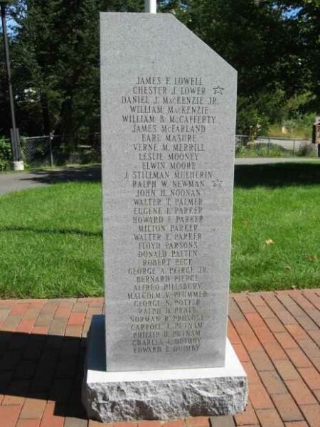 ENFIELD WORLD WAR II MEMORIAL LEFT SIDE