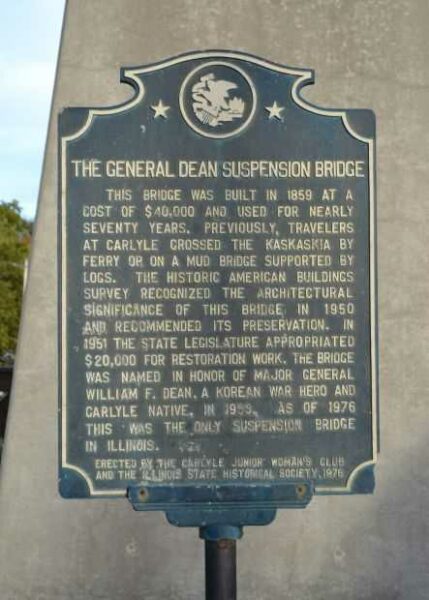 THE GENERAL DEAN SUSPENSION MEMORIAL BRIDGE PLAQUE