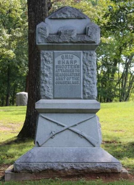 OHIO SHARP SHOOTER’S ATTACHED TO HEADQUARTERS WAR MEMORIAL FRONT