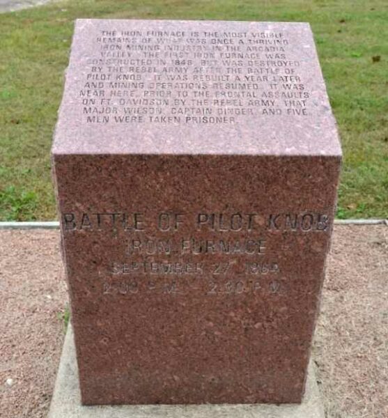 BATTLE OF PILOT KNOB IRON FURNACE WAR MEMORIAL