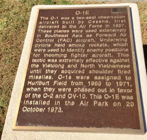 O-1E BIRD DOG MEMORIAL AIRCRAFT PLAQUE