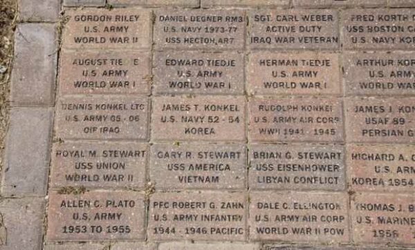 MUSKEGO VETERANS WALK MEMORIAL BRICKS GROUP A