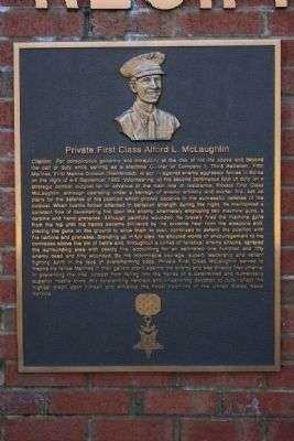 PRIVATE FIRST CLASS ALFORD L. MCLAUGHLIN MEMORIAL PLAQAUE