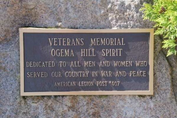 VETERANS MEMORIAL OGEMA HILL SPIRIT PLAQUE