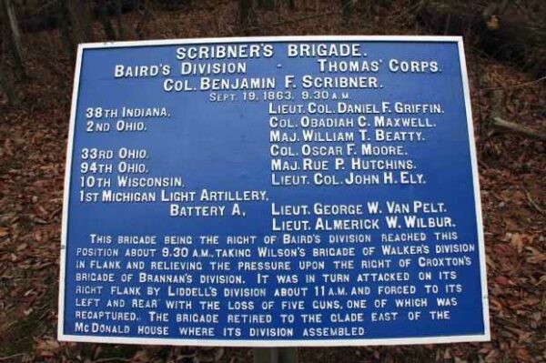 SCRIBNER’S BRIGADE WAR MEMORIAL PLAQUE
