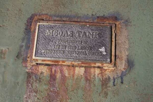 V.F.W. POST 2534 M60A3 TANK MEMORIAL PLAQUE