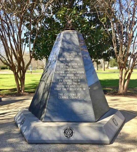 THE CLARKE COUNTY WAR MEMORIAL DEDICATION STONE