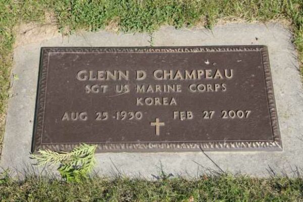 GLENN D CHAMPEAU MEMORIAL CEMETERY STONE