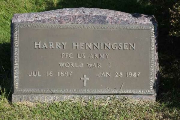 HARRY HENNINGSEN MEMORIAL CEMETERY STONE