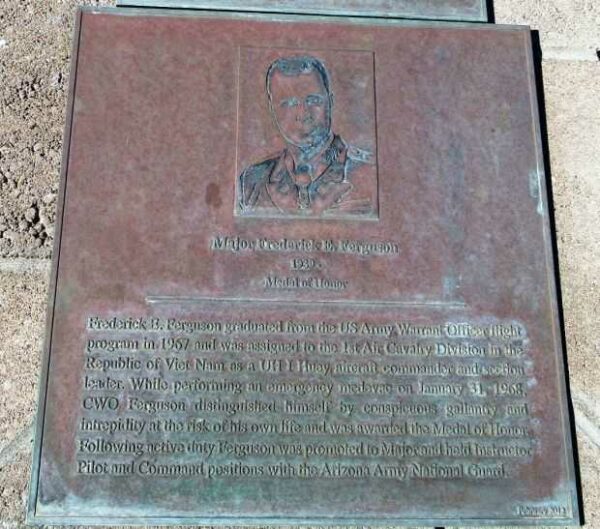MAJOR FREDERICK E. FERGUSON MEDAL OF HONOR WAR MEMORIAL PLAQUE