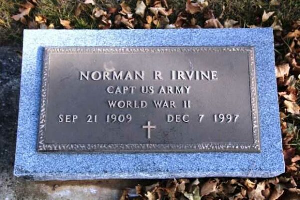NORMAN R IRVINE MEMORIAL CEMETERY STONE