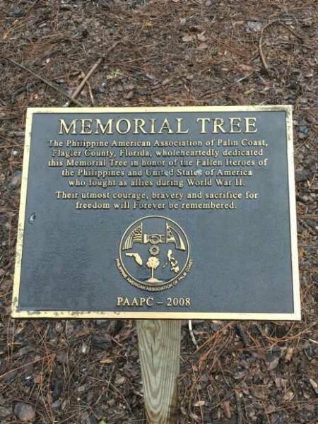 PALM COAST MEMORIAL TREE PLAQUE