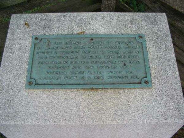 THE 14TH INDIANA INFANTRY WAR MEMORIAL PLAQUE