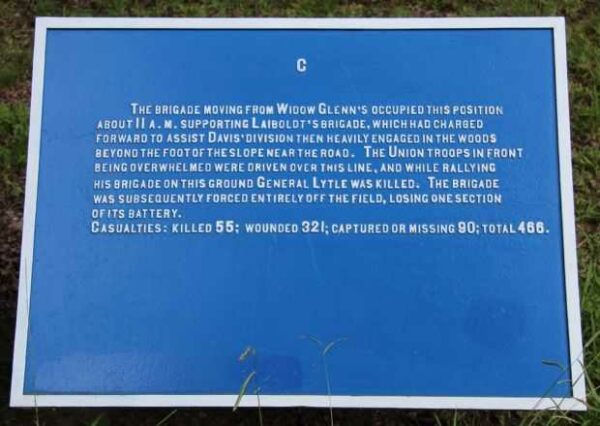 LYTLE’S BRIGADE SHERIDAN’S DIVISION WAR MEMORIAL PLAQUE B