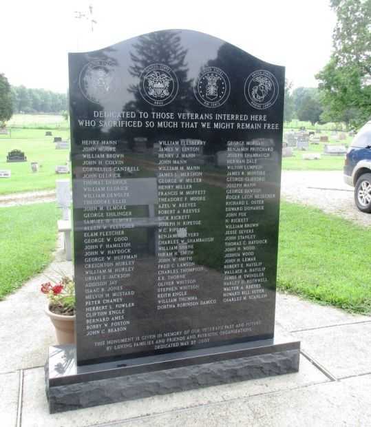 NEW BURLINGTON CEMETERY VETERANS MEMORIAL BACK