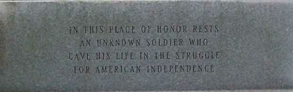 FORT LAURENS REVOLUTIONARY WAR UNKNOWN SOLDIER MEMORIAL DEDICATION STONE