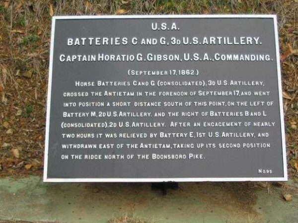 BATTERIES C AND G 3D U.S. ARTILLERY WAR MEMORIAL PLAQUE