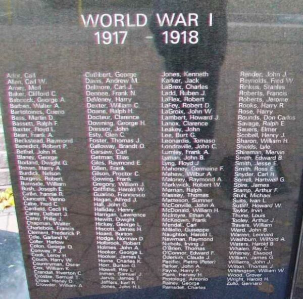 JEFFERSON COUNTY WAR VETERANS MEMORIAL PANEL A