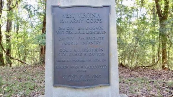 WEST VIRGINIA 15TH ARMY CORPS WAR MEMORIAL PLAQUE