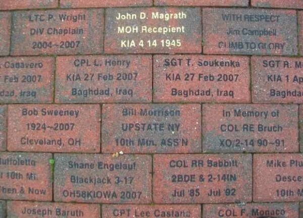 MILITARY MOUNTAINEERS MEMORIAL BRICKS SECTION A