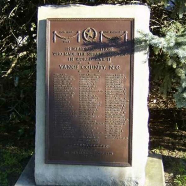 VANCE COUNTY WORLD WAR II MEMORIAL