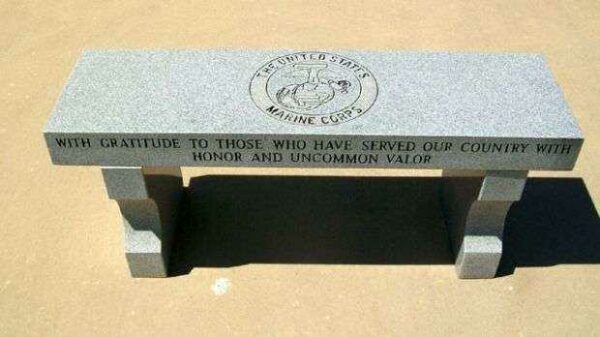 VETERANS MEMORIAL OF TIMELESS HONOR U.S.M.C. MEMORIAL BENCH