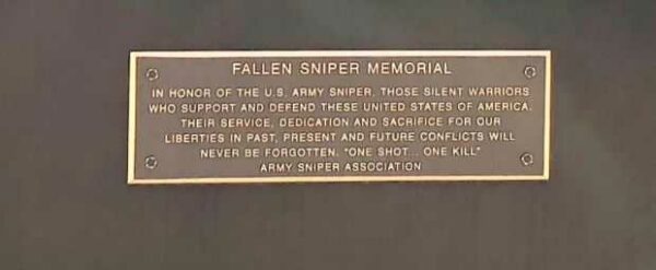 FALLEN SNIPER MEMORIAL PLAQUE