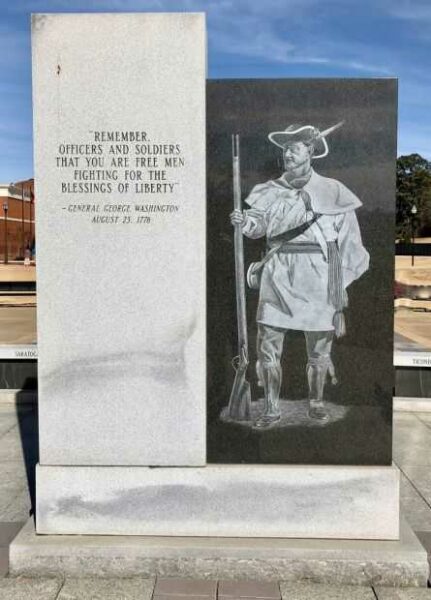 REVOLUTIONARY WAR INFANTRYMAN MEMORIAL BACK