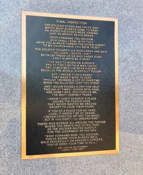 OPERATION JUST CAUSE MEMORIAL PLAQUE B