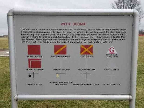 WORLD WAR II CONTROL TOWER WHITE SQUARE MEMORIAL PLAQUE