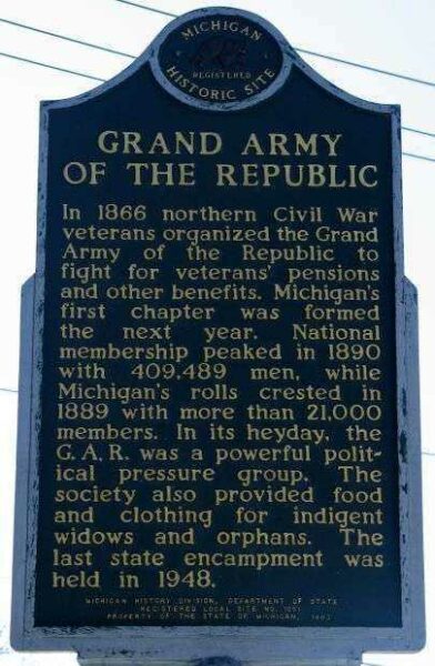MICHIGAN’S GRAND ARMY OF THE REPUBLIC MEMORIAL MARKER