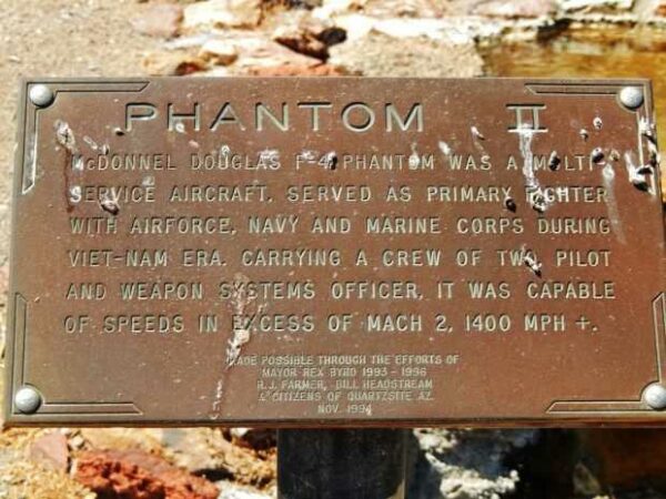 PHANTOM II WAR MEMORIAL AIRCRAFT PLAQUE