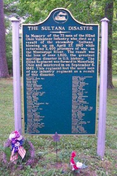 THE SULTANA DISASTER MEMORIAL MARKER