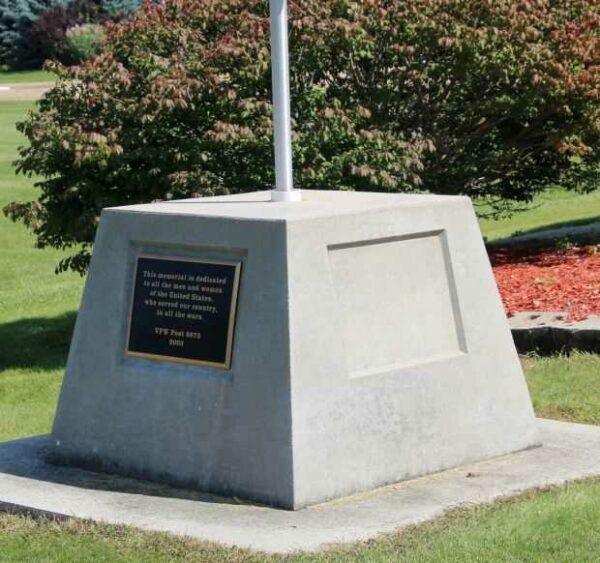 VFW POST 6973 WAR VETERANS MEMORIAL FLAGPOLE PLAQUE