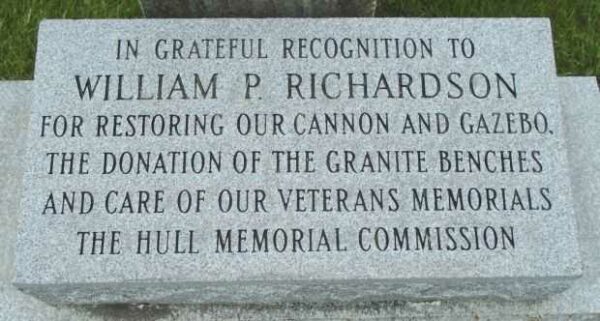 WILLIAM P. RICHARDSON WAR MEMORIAL CANNON STONE