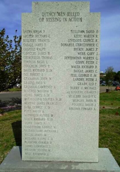 QUINCY VIETNAM WAR MEMORIAL BACK