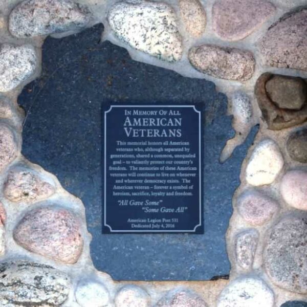 AMERICAN LEGION POST 531 ALL AMERICAN VETERANS MEMORIAL PLAQUE