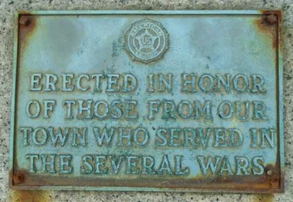 FISKDALE WAR VETERANS MEMORIAL PLAQUE