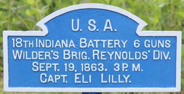 U.S.A. 18TH INDIANA BATTERY 6 GUNS WAR MEMORIAL MARKER