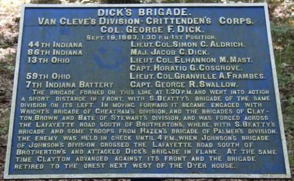 DICK’S BRIGADE WAR MEMORIAL PLAQUE IV