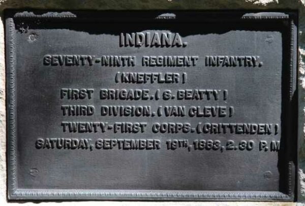 INDIANA. SEVENTY-NINTH REGIMENT INFANTRY. WAR MEMORIAL PLAQUE