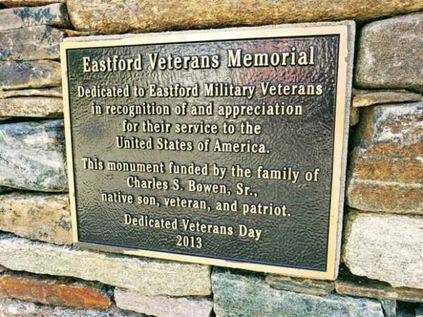 EASTFORD VETERANS MEMORIAL PLAQUE A