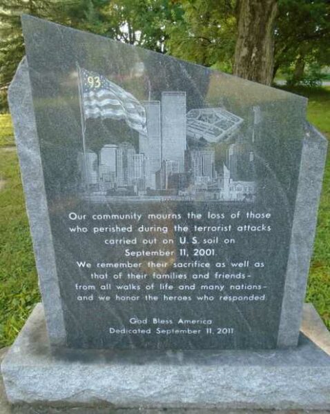 HAWLEY SEPTEMBER 11, 2001 WAR MEMORIAL DEDICATION STONE