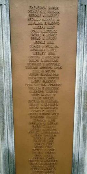 SEVENTH AND ELEVENTH WARDS WORLD WAR MEMORIAL PLAQUE F