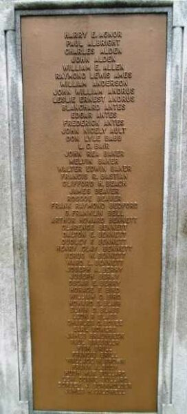 SEVENTH AND ELEVENTH WARDS WORLD WAR MEMORIAL PLAQUE C