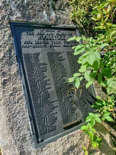 WOODSTOCK WAR VETERANS MEMORIAL PLAQUE C