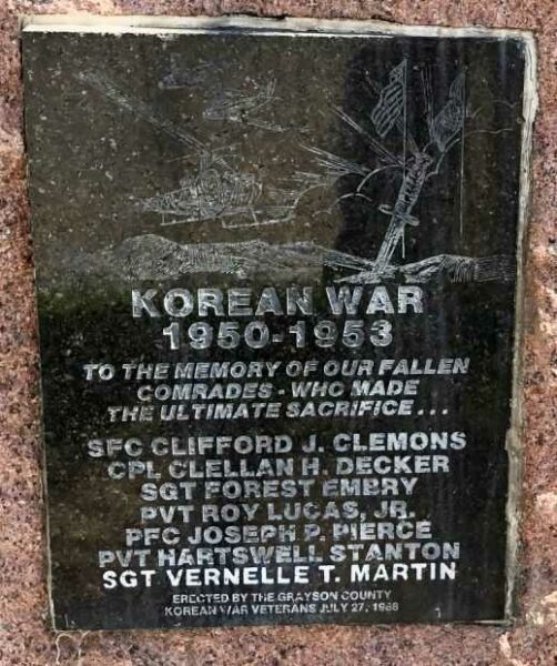 GRAYSON COUNTY KOREAN WAR MEMORIAL