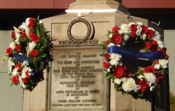 BALTIMORE COUNTY WORLD WAR I MEMORIAL DEDICATION STONE