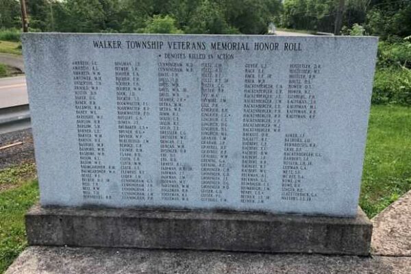 WALKER TOWNSHIP VETERANS MEMORIAL HONOR ROLL LEFT STONE