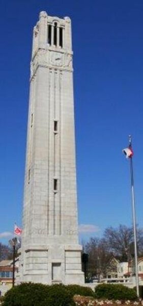 NORTH CAROLINA STATE UNIVERSITY WAR MEMORIAL BELLTOWER